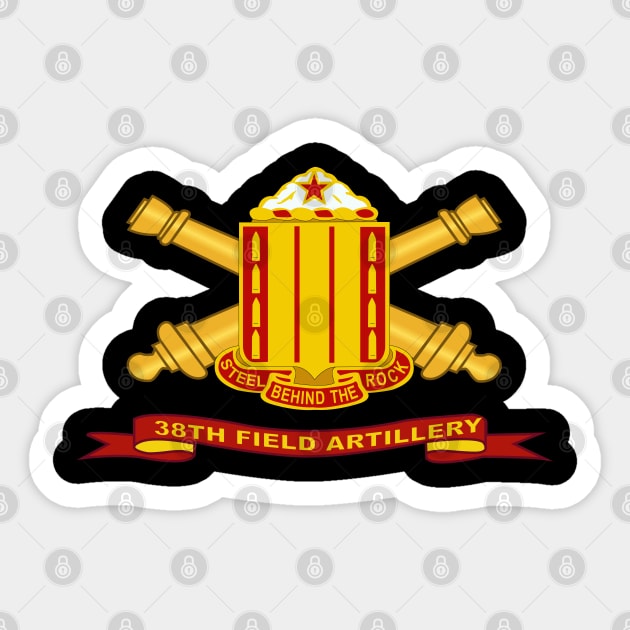 38th Field Artillery w Br - Ribbon Sticker by twix123844